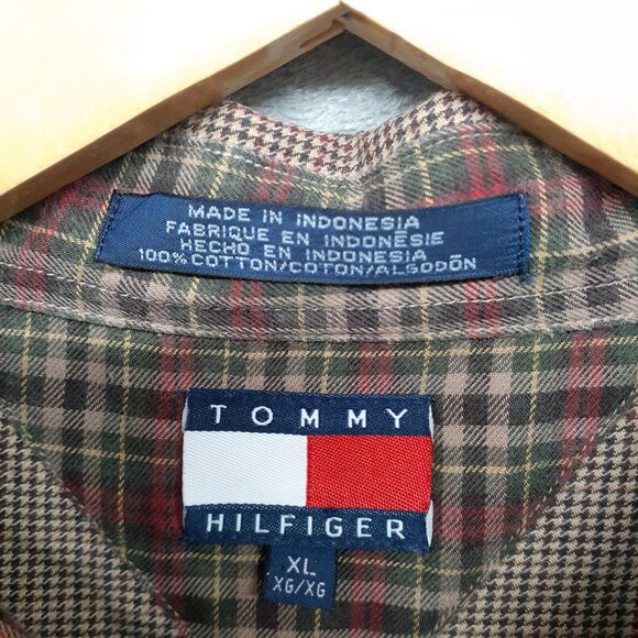 Tommy Hilfiger Mens Shirt XL Brown Long Sleeve Button Down 100% Cotton - Picture 3 of 7